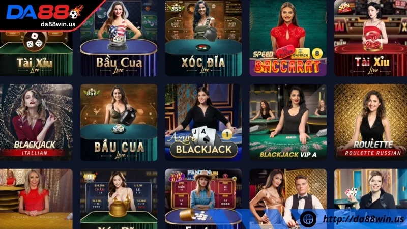 đa dạng trò chơi cá cược tại live casino da88