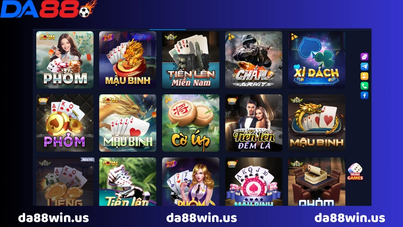 game bài da88 cực kỳ đa dạng