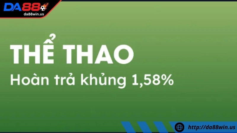 Hoàn trả không giới hạn lên đến 1,5% tại DA88